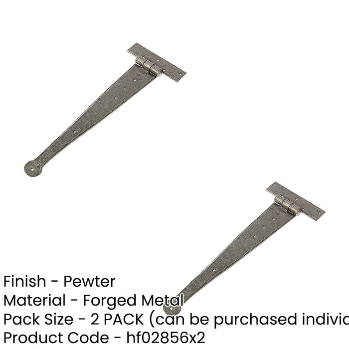 PACK Durable 370x132mm Pewter Hinge Doors Cabinets Traditional Gate Door Door Hinges (1)-1