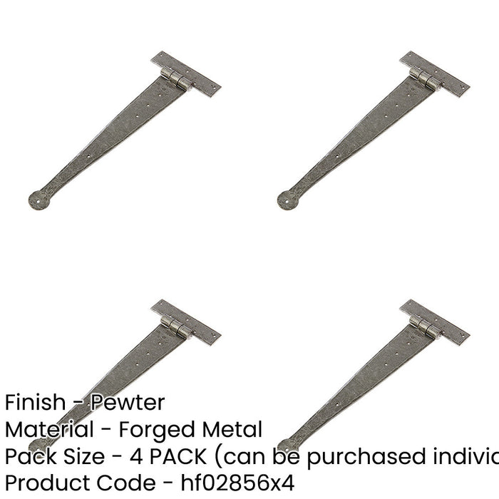 PACK Durable 370x132mm Pewter Hinge Doors Cabinets Traditional Gate Door Door Hinges-1