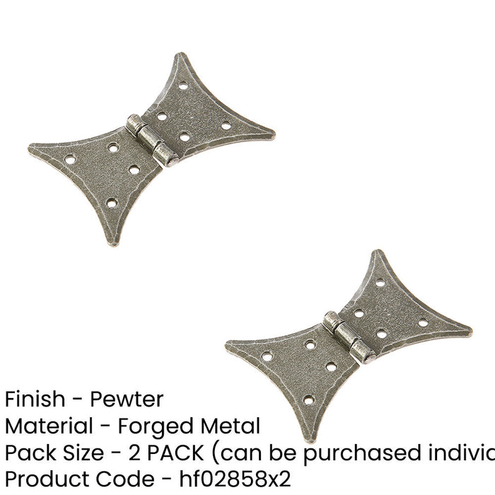 PACK Premium 64x50mm Pewter Butterfly Hinge Cabinets Furniture Traditional Gate Door Door Hinges (1)-1