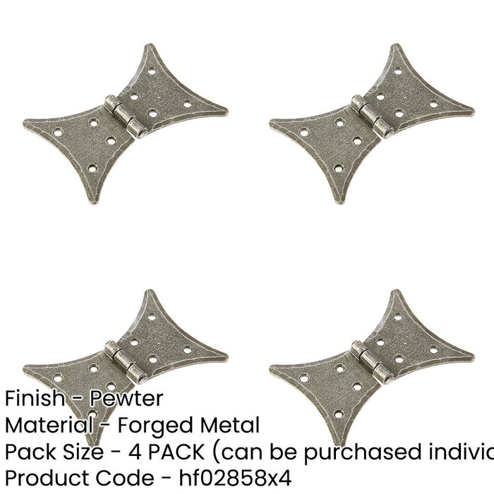 PACK Premium 64x50mm Pewter Butterfly Hinge Cabinets Furniture Traditional Gate Door Door Hinges-1