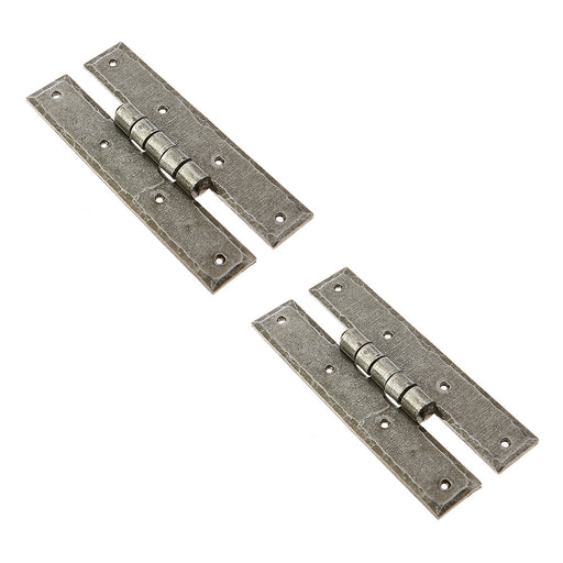 PACK Durable H-Hinge 66x155mm Elegant Pewter Finish Traditional Gate Door Door Hinges (1)