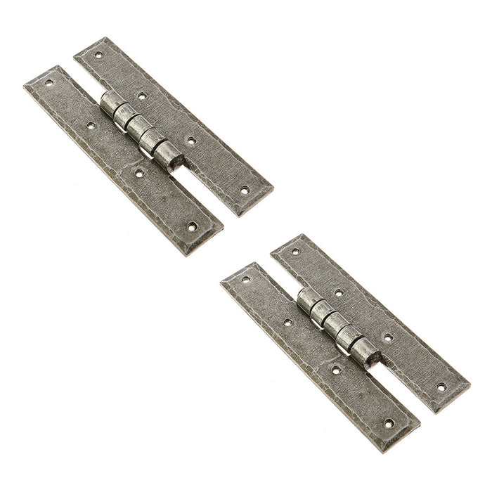 PACK Durable H-Hinge 66x155mm Elegant Pewter Finish Traditional Gate Door Door Hinges (1)
