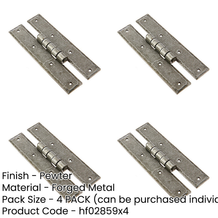 PACK Durable H-Hinge 66x155mm Elegant Pewter Finish Traditional Gate Door Door Hinges-1