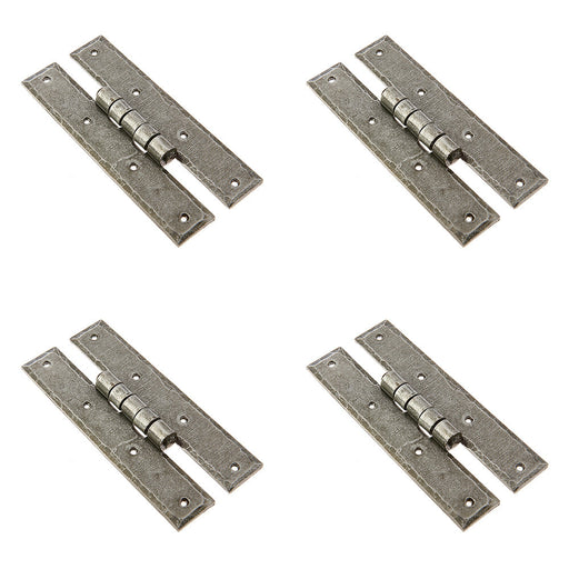 PACK Durable H-Hinge 66x155mm Elegant Pewter Finish Traditional Gate Door Door Hinges