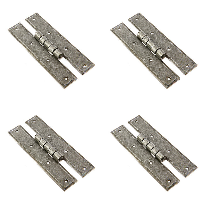 PACK Durable H-Hinge 66x155mm Elegant Pewter Finish Traditional Gate Door Door Hinges