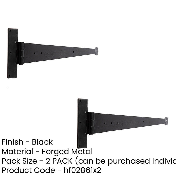 PACK Premium Hinge 445x132mm Sleek Black Design Doors Gates Traditional Gate Door Door Hinges (1)-1