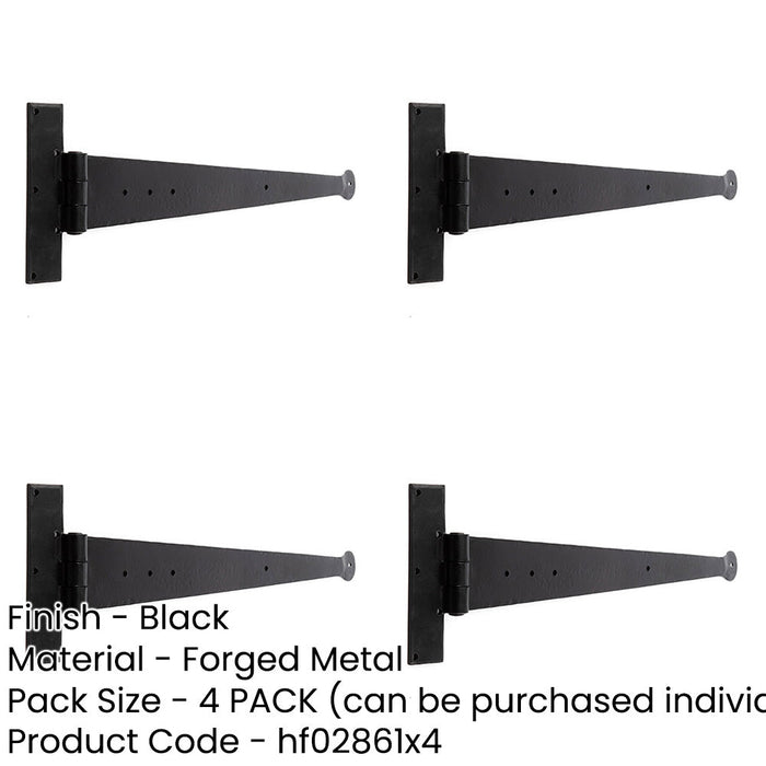 PACK Premium Hinge 445x132mm Sleek Black Design Doors Gates Traditional Gate Door Door Hinges-1