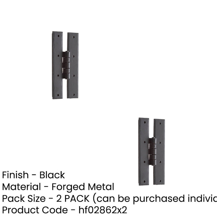 PACK Durable Black H-Hinge 66x155mm Secure Installation Traditional Gate Door Door Hinges (1)-1