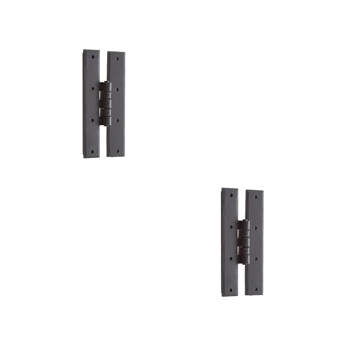 PACK Durable Black H-Hinge 66x155mm Secure Installation Traditional Gate Door Door Hinges (1)