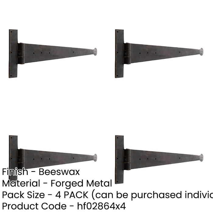 PACK High-Quality Hinge 445x132mm Beeswax Finish Durable Construction Traditional Gate Door Door Hinges-1