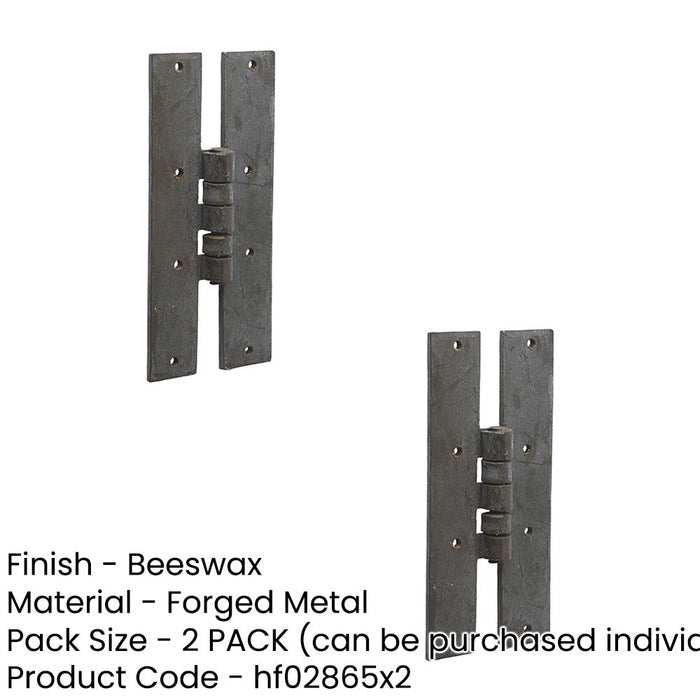 PACK Premium H-Hinge 66x155mm Beeswax Finish Durability Style Traditional Gate Door Door Hinges (1)-1