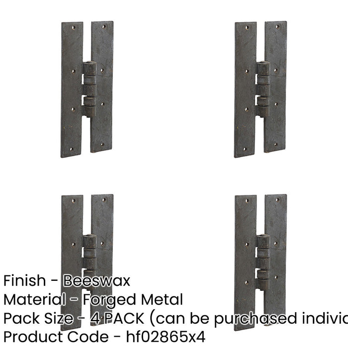 PACK Premium H-Hinge 66x155mm Beeswax Finish Durability Style Traditional Gate Door Door Hinges-1