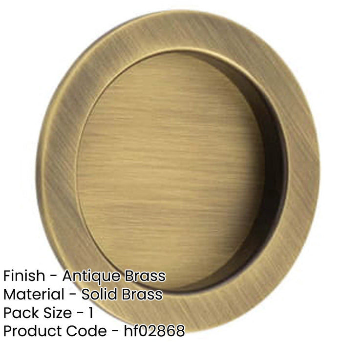 Elegant Circular Flush Pull Antique Brass Finish Doors Door Handle-1