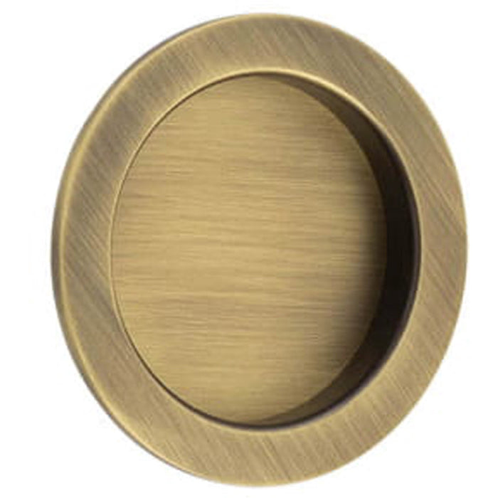 Elegant Circular Flush Pull Antique Brass Finish Doors Door Handle