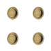 PACK Elegant Circular Flush Pull Antique Brass Finish Doors Door Handle
