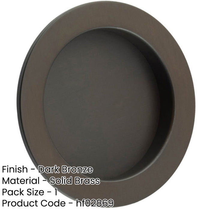 Elegant Circular Flush Pull Dark Bronze Finish Doors Door Handle-1