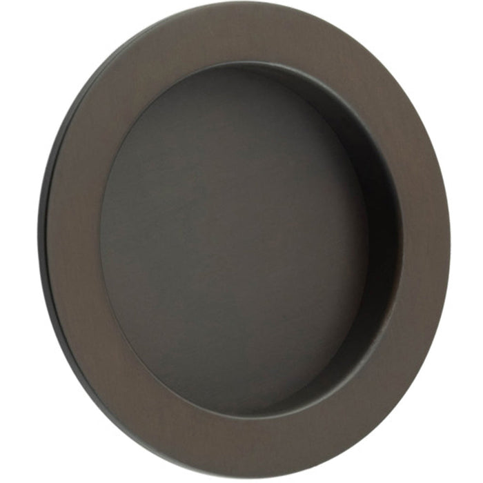 Elegant Circular Flush Pull Dark Bronze Finish Doors Door Handle