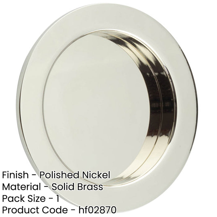 Sleek Circular Flush Pull Polished Nickel Modern Interiors Door Handle-1