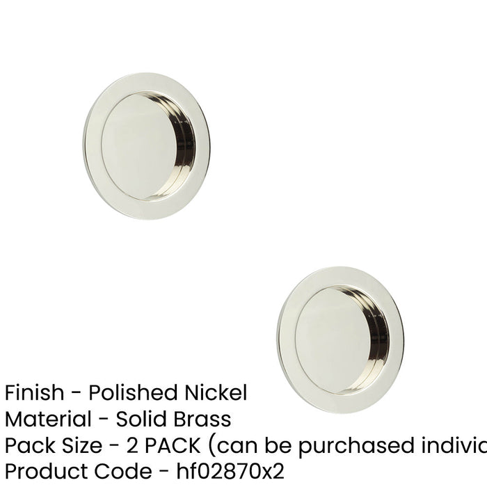 PACK Sleek Circular Flush Pull Polished Nickel Modern Interiors Door Handle (1)-1