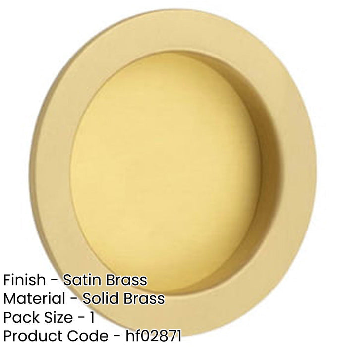 Elegant Satin Brass Circular Flush Pull Sliding Doors Cabinets Door Handle-1