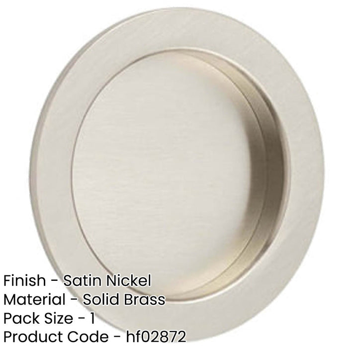 Elegant Satin Nickel Circular Flush Pull Doors Door Handle-1