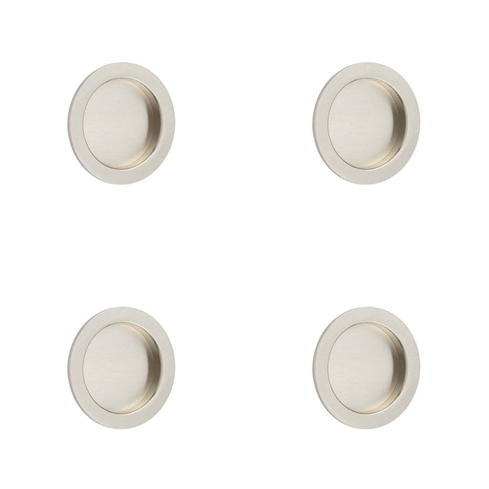 PACK Elegant Satin Nickel Circular Flush Pull Doors Door Handle