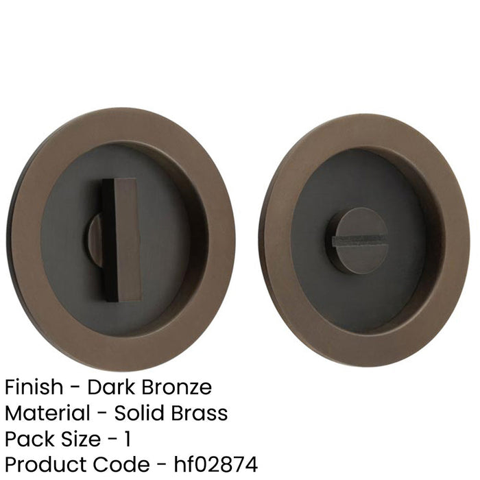 Stylish Circular Turn Release Dark Bronze Door Knob Elegant Privacy Solutions Door Handle-1