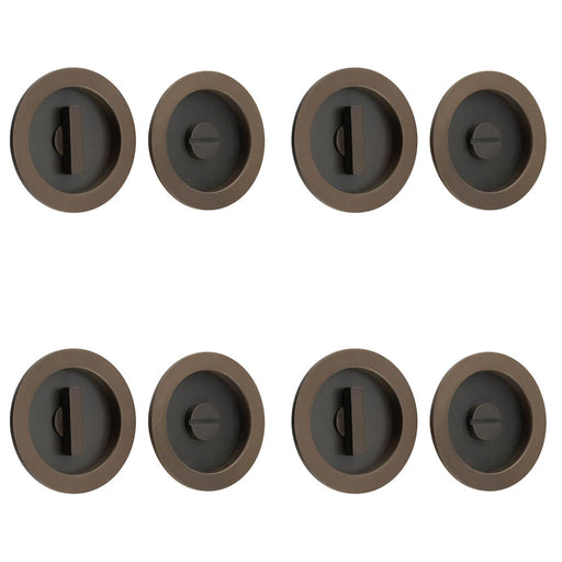 PACK Stylish Circular Turn Release Dark Bronze Door Knob Elegant Privacy Solutions Door Handle