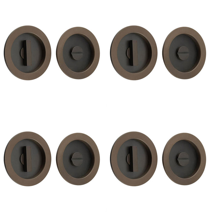 PACK Stylish Circular Turn Release Dark Bronze Door Knob Elegant Privacy Solutions Door Handle