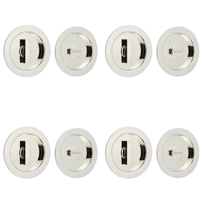 PACK Elegant Circular Turn Release Polished Nickel Luxury Homes Door Handle