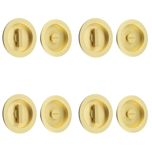 PACK Elegant Circular Turn Release Satin Brass Modern Homes Door Handle