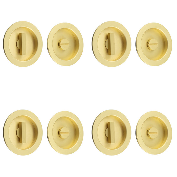 PACK Elegant Circular Turn Release Satin Brass Modern Homes Door Handle