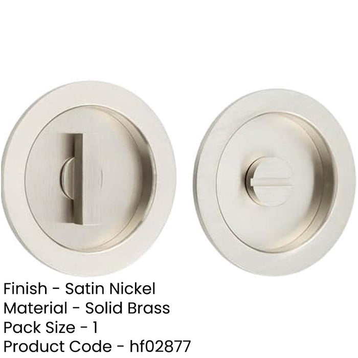 Elegant Satin Nickel Circular Turn Release Privacy Lock Door Handle-1