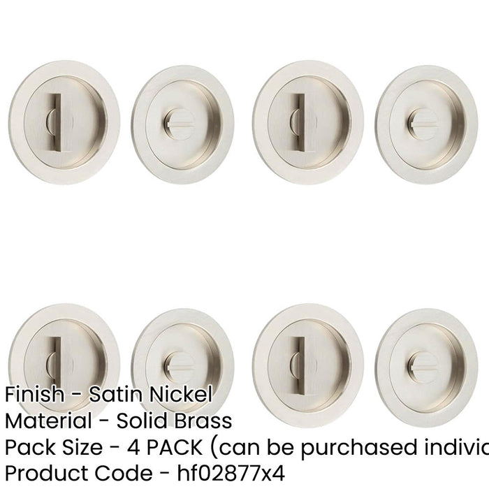 PACK Elegant Satin Nickel Circular Turn Release Privacy Lock Door Handle-1