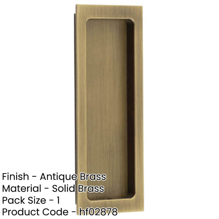 Stylish Rectangular Flush Pull Antique Brass Doors Cabinets Door Handle-1