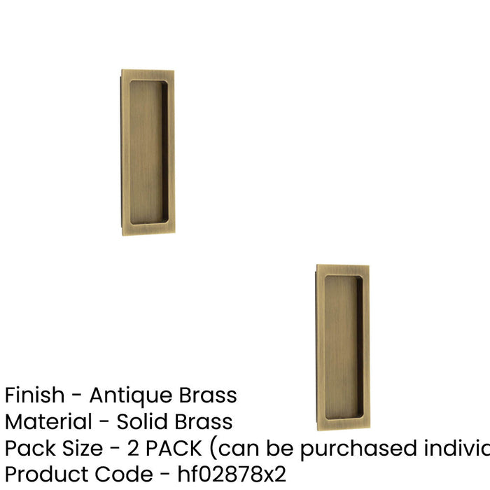 PACK Stylish Rectangular Flush Pull Antique Brass Doors Cabinets Door Handle (1)-1