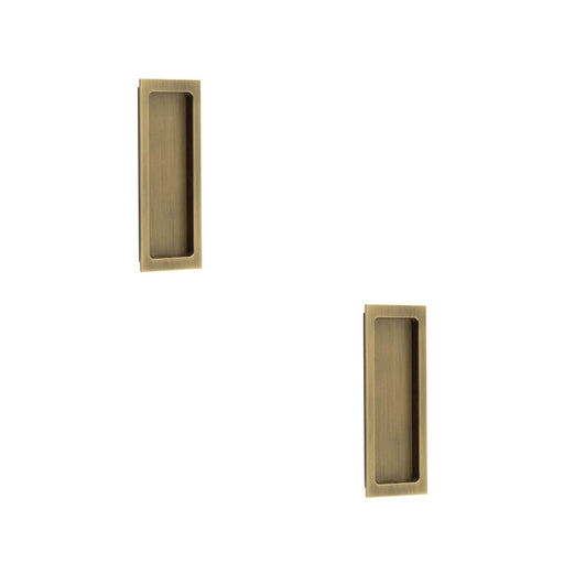 PACK Stylish Rectangular Flush Pull Antique Brass Doors Cabinets Door Handle (1)