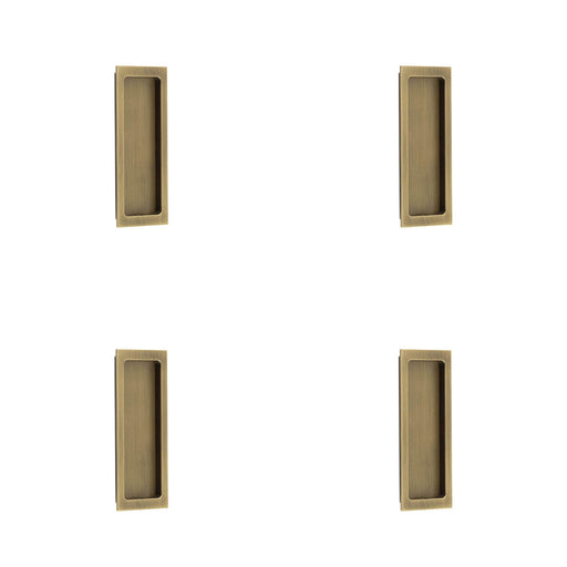 PACK Stylish Rectangular Flush Pull Antique Brass Doors Cabinets Door Handle