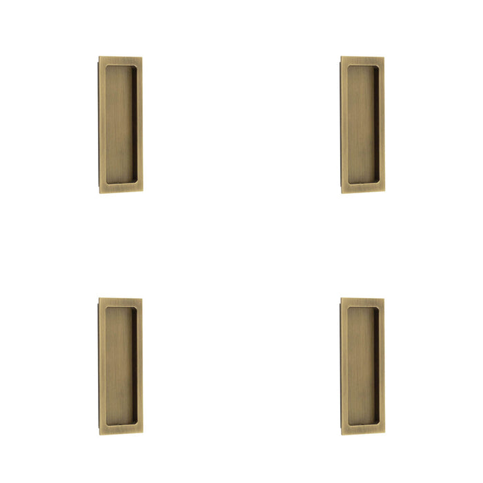 PACK Stylish Rectangular Flush Pull Antique Brass Doors Cabinets Door Handle