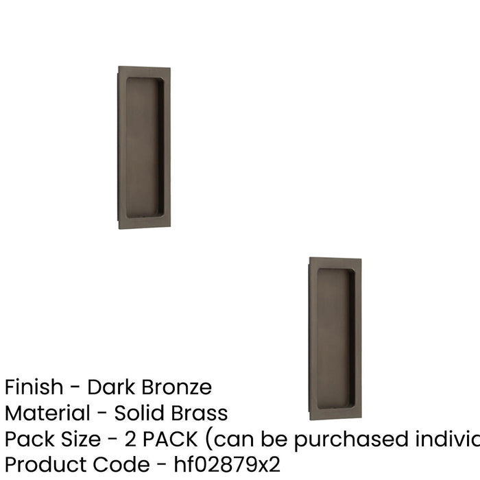 PACK Stylish Rectangular Flush Pull Dark Bronze Doors Door Handle (1)-1