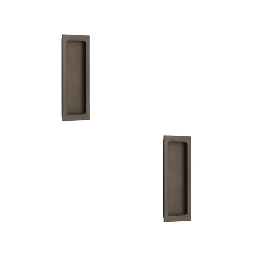 PACK Stylish Rectangular Flush Pull Dark Bronze Doors Door Handle (1)