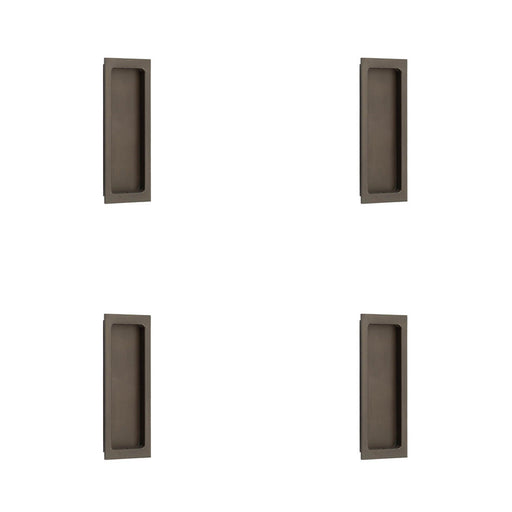 PACK Stylish Rectangular Flush Pull Dark Bronze Doors Door Handle