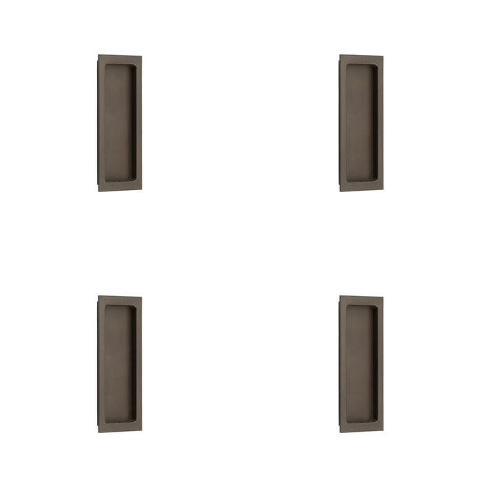PACK Stylish Rectangular Flush Pull Dark Bronze Doors Door Handle