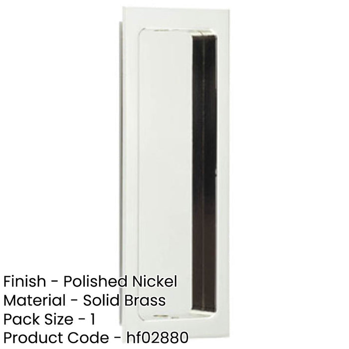 Stylish Rectangular Flush Pull Polished Nickel Doors Door Handle-1