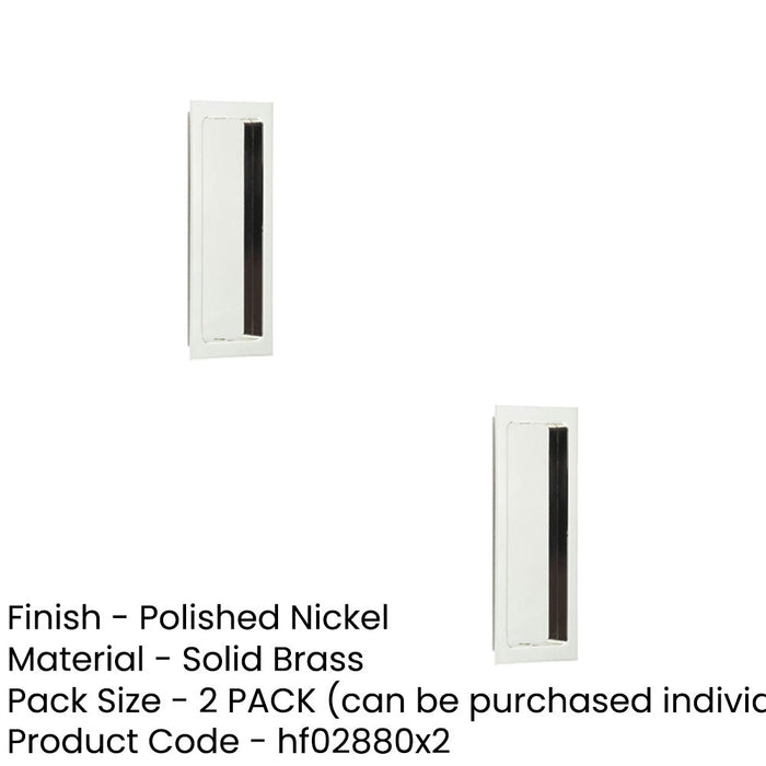 PACK Stylish Rectangular Flush Pull Polished Nickel Doors Door Handle (1)-1
