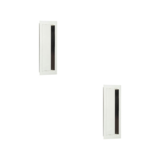 PACK Stylish Rectangular Flush Pull Polished Nickel Doors Door Handle (1)