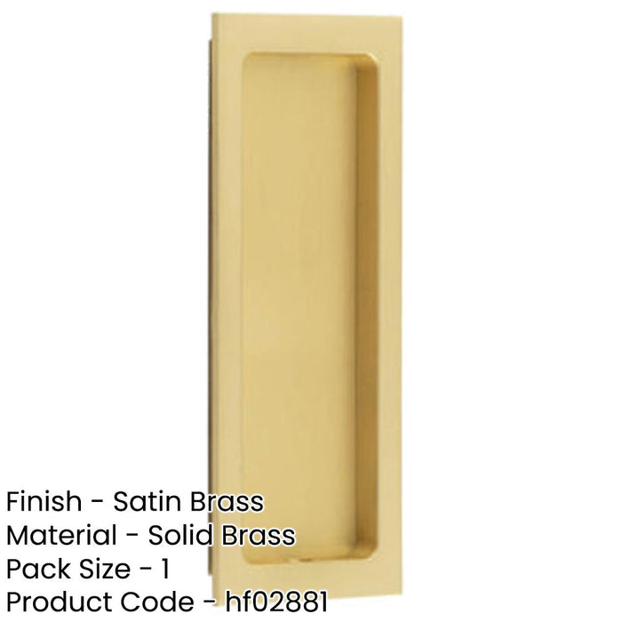 Stylish Rectangular Flush Pull Satin Brass Doors Cabinets Door Handle-1