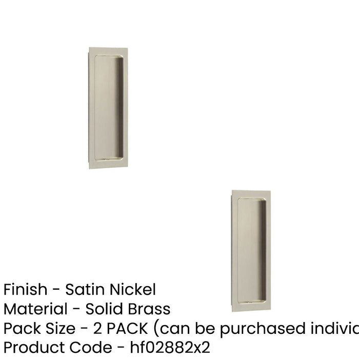 PACK Satin Nickel Rectangular Flush Pull Handle Doors Door Handle (1)-1