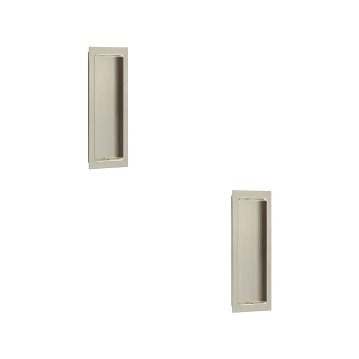 PACK Satin Nickel Rectangular Flush Pull Handle Doors Door Handle (1)