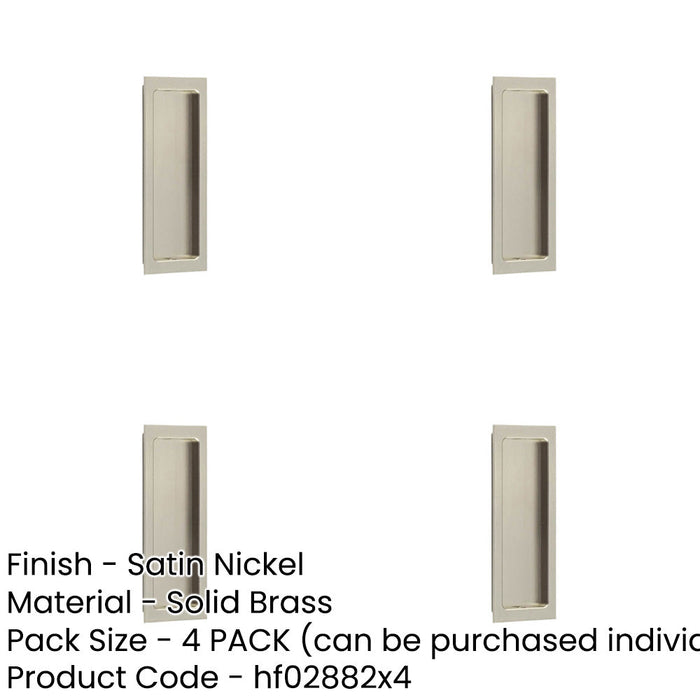 PACK Satin Nickel Rectangular Flush Pull Handle Doors Door Handle-1